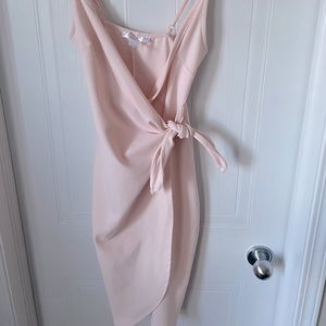 Light pink mini tie dress.